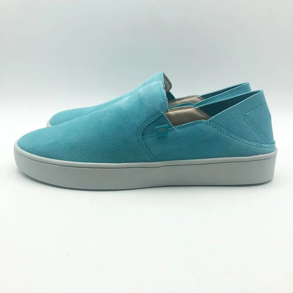Spenco Womens Saylor Slip On Sneakers Size 7 Aqua Sea Blue Leather APMA NIB - Picture 7 of 11